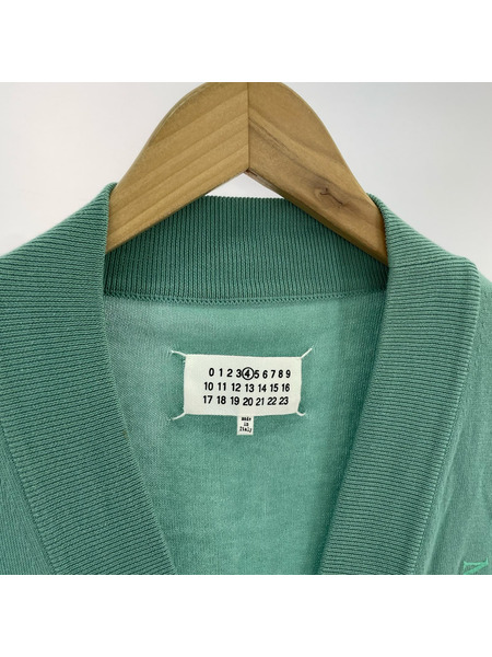 MAISON MARGIELA カーディガン Mロゴ 刺繍コットンニットカーディガン 緑 (M)