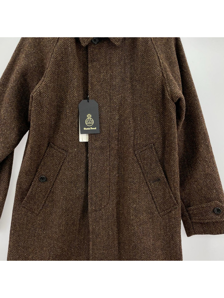 HARRIS TWEED ジャケット Bal Collar Coat ヘリンボーン 茶(XS)