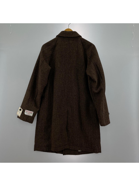 HARRIS TWEED ジャケット Bal Collar Coat ヘリンボーン 茶(XS)