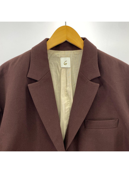 6 ROKU テーラードジャケット・ブレザー テーラードジャケット/ボルドー