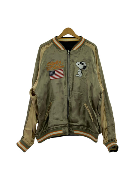 FLAGSTUFF ジャケット ×PEANUTS スヌーピー星条旗リバーシブルスカジャン(XXL)[値下]