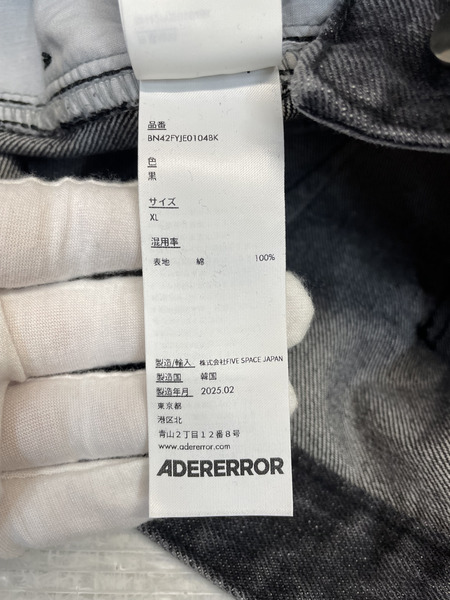 ADER ERROR Sig; SV Tag Jeans 04 ブラックデニムパンツ XL 