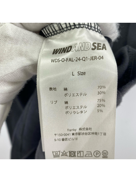 WIND AND SEA 半袖スウェット WDS-O-FAL-24-Q1-JER-04 黒 (L)