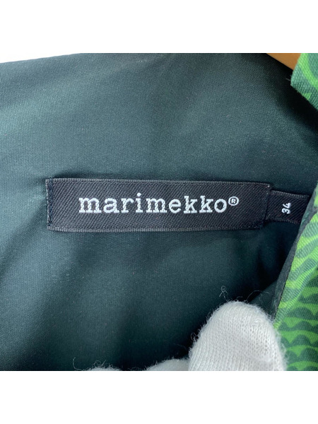 marimekko 長袖ワンピース L/Sワンピース 緑 パパヨ柄[値下]